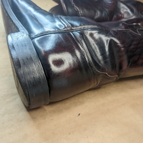 Lucchese Classics men's size 10.5E black cherry leather classic Western cowboy b - Picture 8 of 12